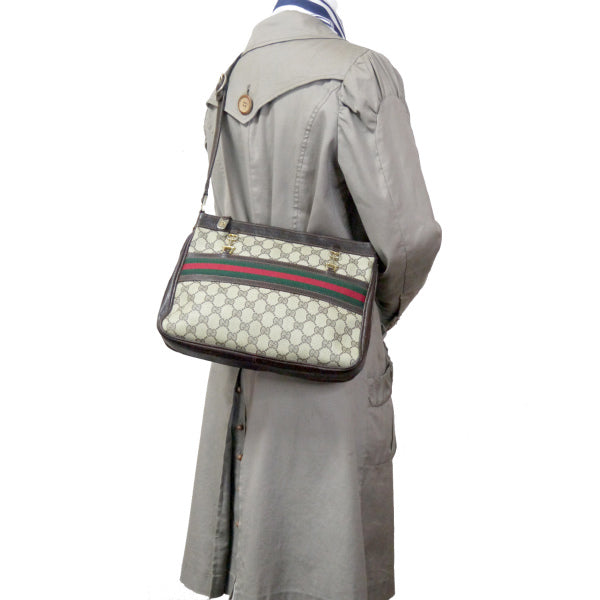 OLD Gucci 　レア!!ビット金具×シェリーショルダー（茶）