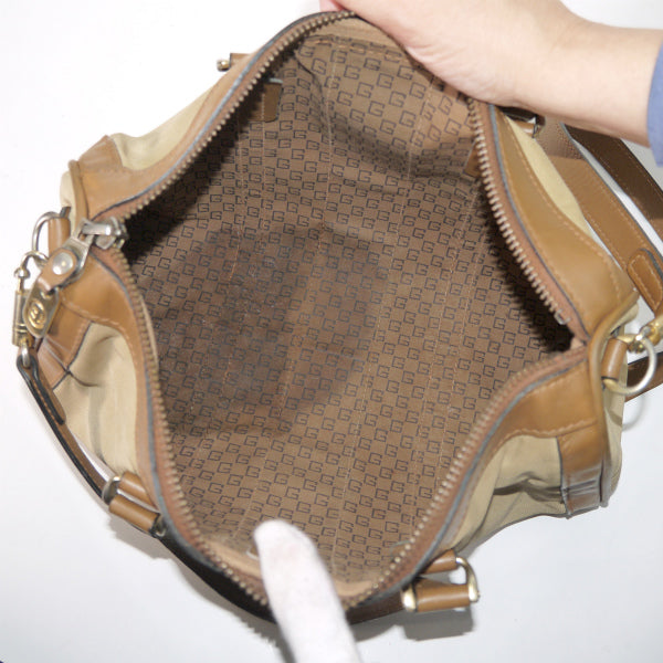 OLD Gucci ＜訳あり＞2WAYシェリーミニボストン(キャメル）