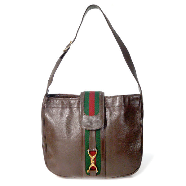 OLD Gucci 総革ビット金具×シェリーショルダー（濃茶）