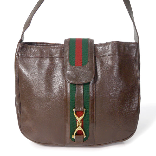 OLD Gucci 総革ビット金具×シェリーショルダー（濃茶）