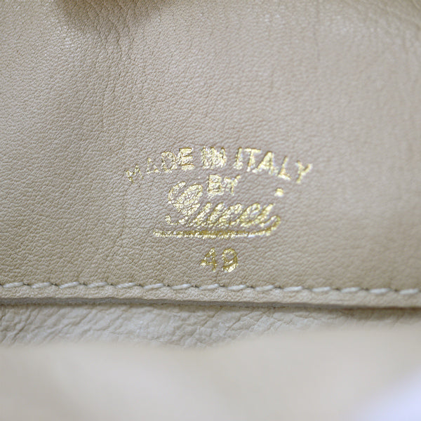 OLD Gucci 総革ベルトデザイン丸型ポシェット（白）