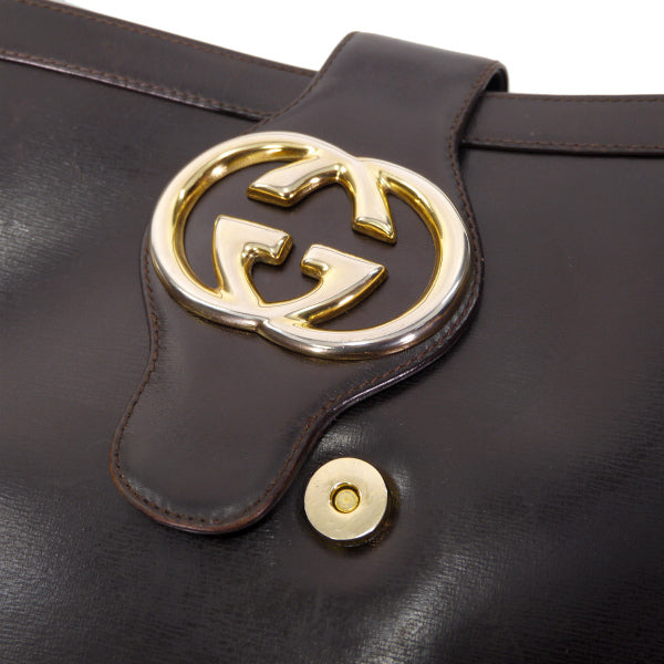 OLD Gucci　 GG金具バケツ型ショルダー（濃茶）