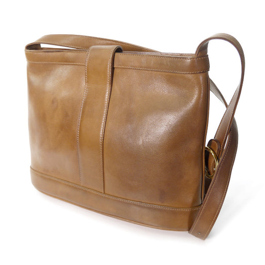 OLD Gucci　 総革GG金具バケツ型ショルダー（キャメル）