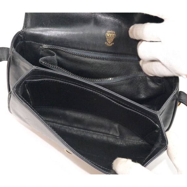 OLD Gucci　2WAY総革シンプルショルダー（黒）