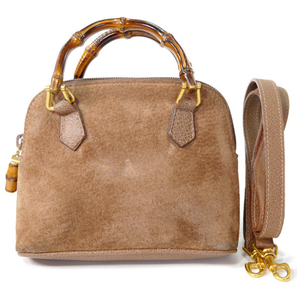 OLD Gucci バンブー×スエード2WAYミニバッグ（モカ）