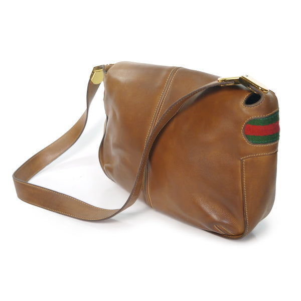 OLD Gucci　 総革サイドシェリー ワンショルダー（キャメル）