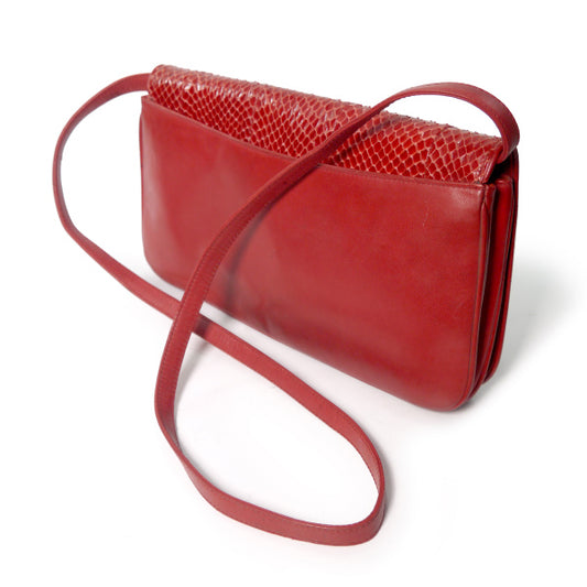 OLD Gucci パイソン2WAYクラッチショルダー（赤）