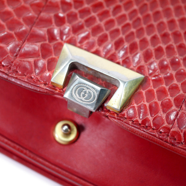 OLD Gucci パイソン2WAYクラッチショルダー（赤）