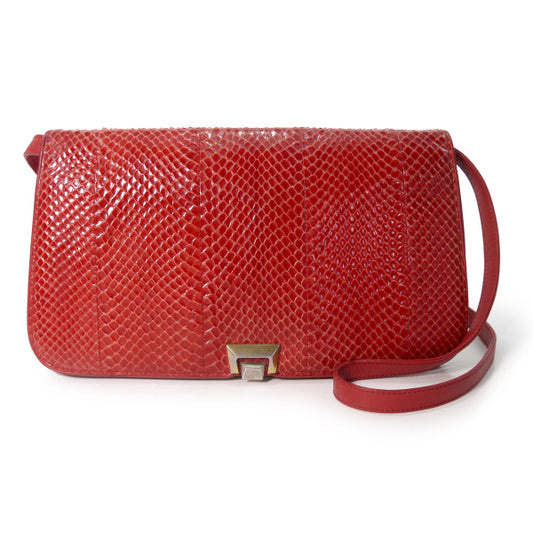 OLD Gucci パイソン2WAYクラッチショルダー（赤）