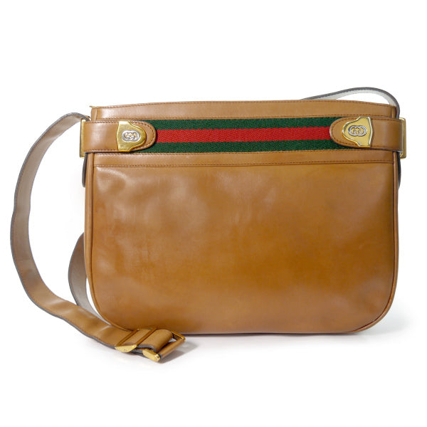 OLD Gucci　 総革シェリー斜めがけショルダー（キャメル）