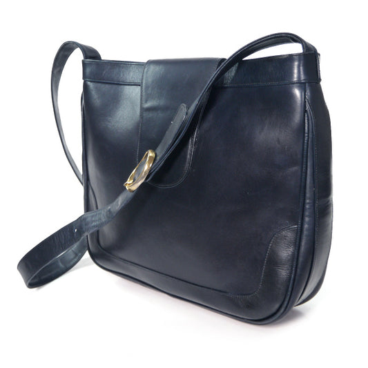 OLD Gucci GG金具総革バケツ型ワンショルダー（濃紺）