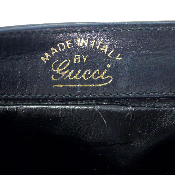 OLD Gucci GG金具総革バケツ型ワンショルダー（濃紺）