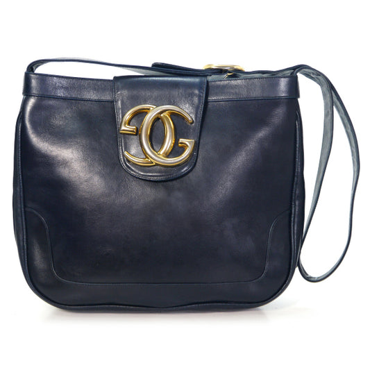 OLD Gucci GG金具総革バケツ型ワンショルダー（濃紺）