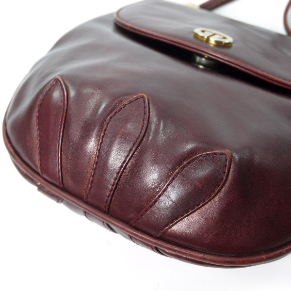 OLD Gucci レトロ!総革ポシェット（ボルドー）