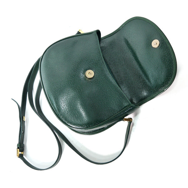 OLD Gucci 総革ラウンドポシェット（深緑）