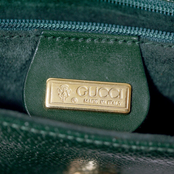 OLD Gucci 総革ラウンドポシェット（深緑）