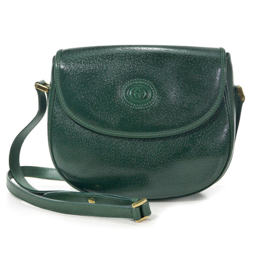 OLD Gucci 総革ラウンドポシェット（深緑）