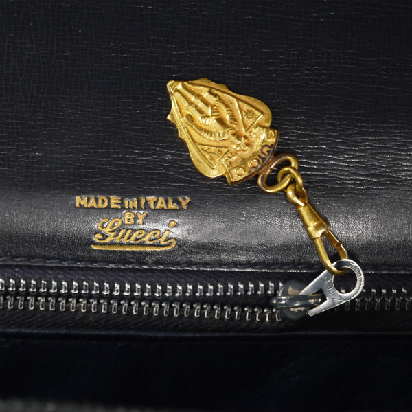 OLD Gucci  レア!リアルリザード ハンドバッグ（黒）