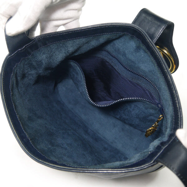 OLD Gucci　総革GG金具バケツ型ショルダー（濃紺）