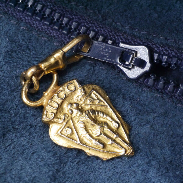 OLD Gucci　総革GG金具バケツ型ショルダー（濃紺）