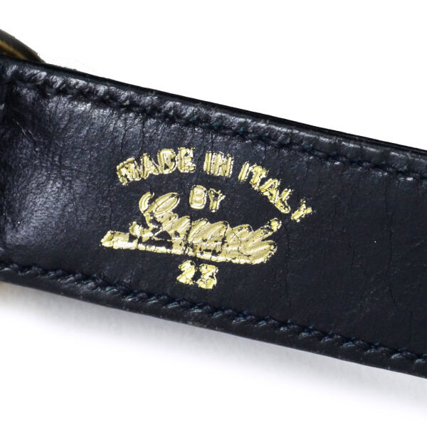 OLD Gucci　総革GG金具バケツ型ショルダー（濃紺）