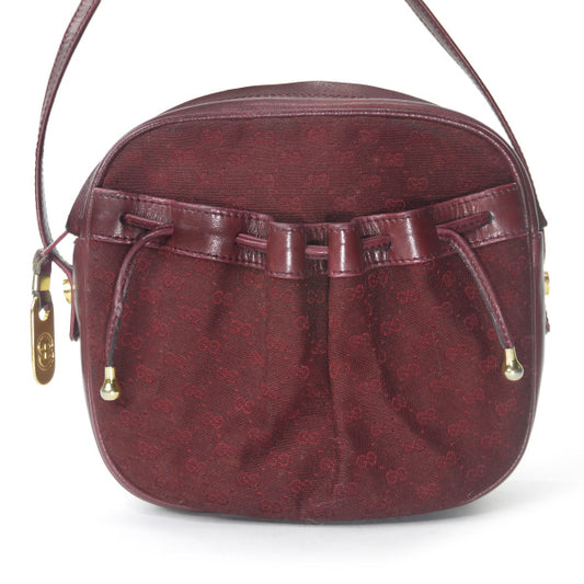 OLD Gucci　マイクロGG巾着ポケット ポシェット（ボルドー )