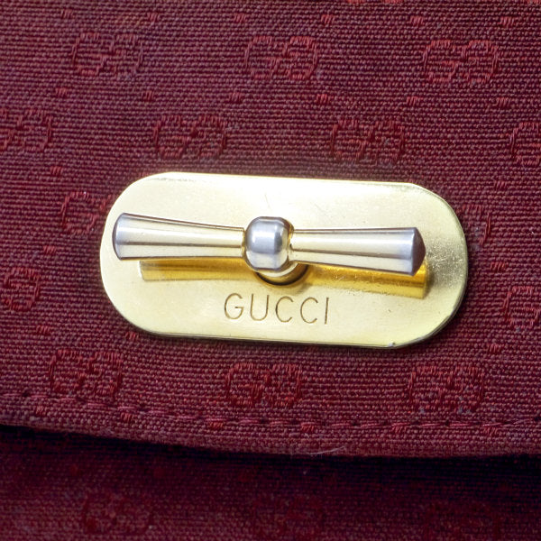 OLD Gucci　マイクロGGショルダー付ミニハンドルバッグ （ボルドー )