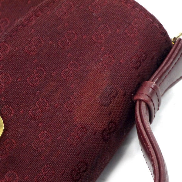 OLD Gucci　マイクロGGショルダー付ミニハンドルバッグ （ボルドー )