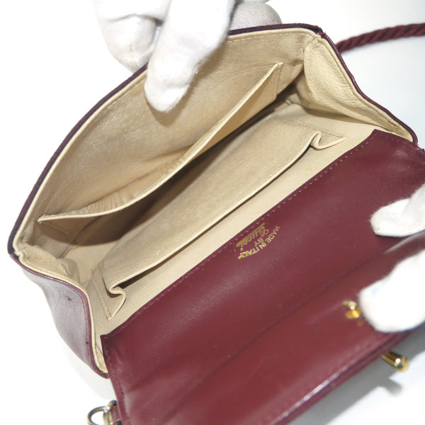 OLD Gucci　マイクロGGショルダー付ミニハンドルバッグ （ボルドー )
