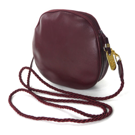 OLD Gucci　総革ラウンドミニロープショルダー （ボルドー ）