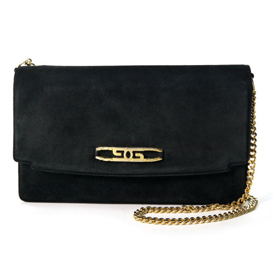 OLD Gucci スエード2WAYチェーンショルダー（黒）