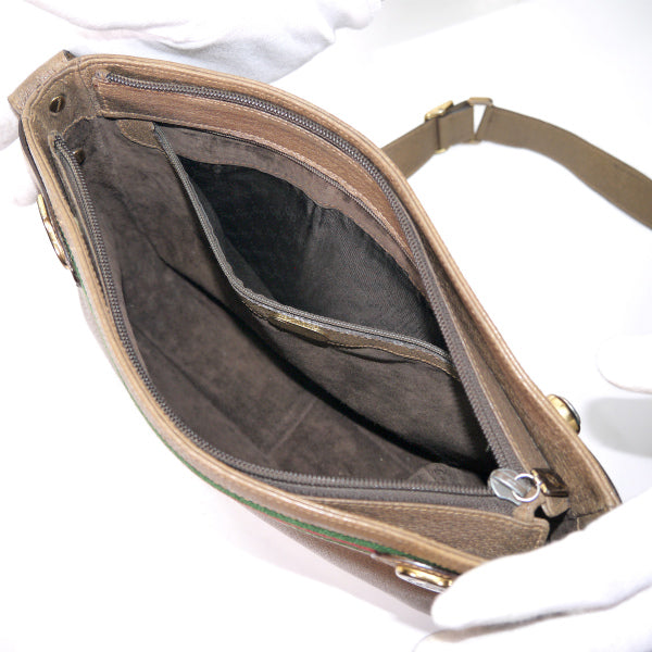 OLD Gucci　 総革シェリー斜めがけショルダー（茶）
