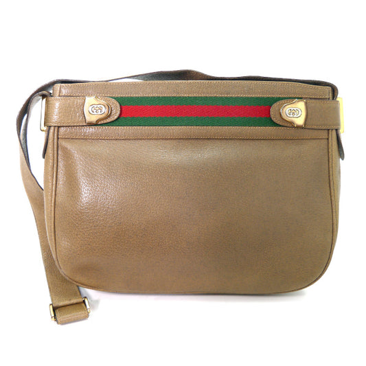 OLD Gucci　 総革シェリー斜めがけショルダー（茶）