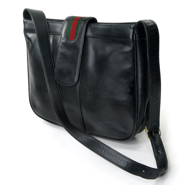 OLD Gucci　レア!ポーチ付きバケツ型シェリーショルダー（黒）