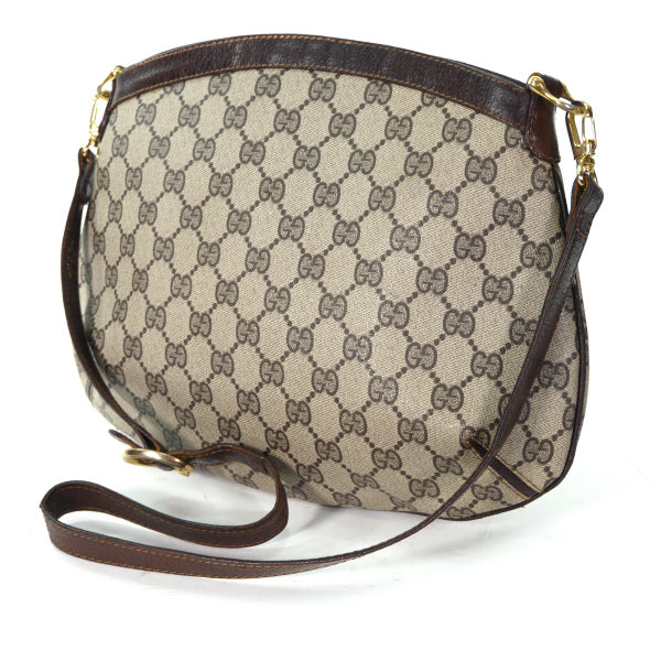 OLD Gucci ベルトデザイン丸型ポシェット（茶）