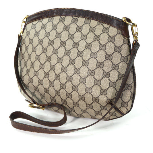 OLD Gucci ベルトデザイン丸型ポシェット（茶）