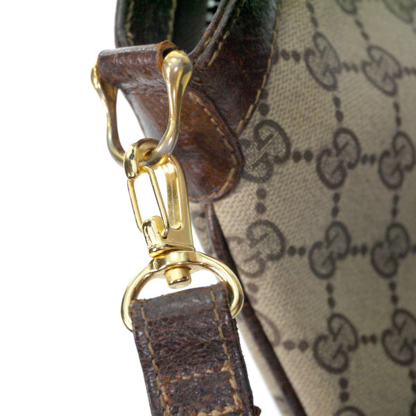 OLD Gucci ベルトデザイン丸型ポシェット（茶）