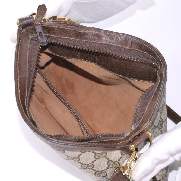 OLD Gucci ベルトデザイン丸型ポシェット（茶）
