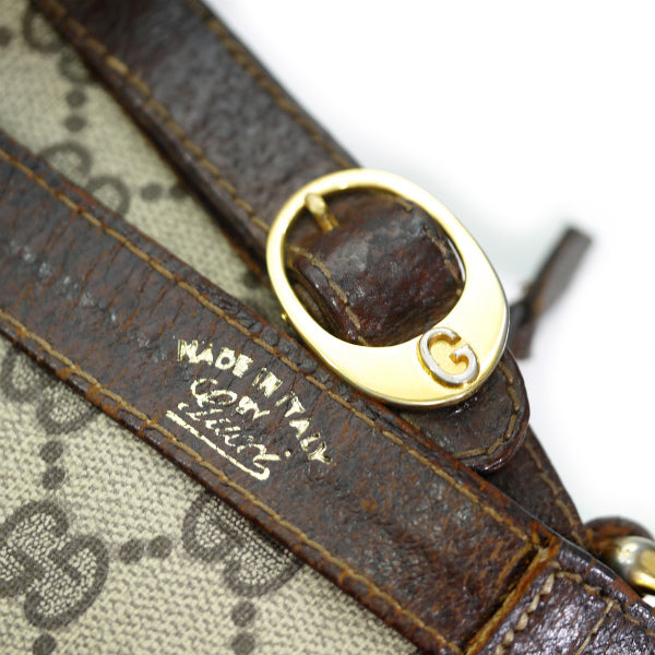 OLD Gucci ベルトデザイン丸型ポシェット（茶）