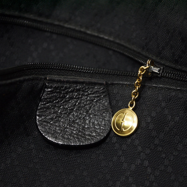 OLD Gucci スエード半円大型2WAYバッグ（濃紺）