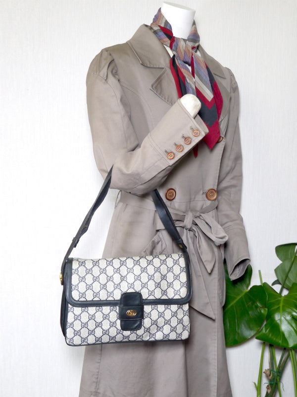 OLD Gucci　3層式2WAYショルダー（青）