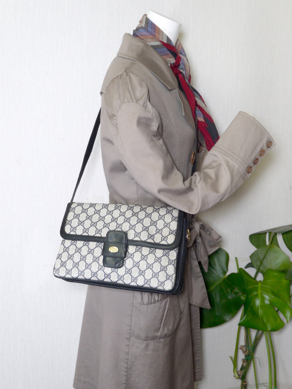 OLD Gucci　3層式2WAYショルダー（青）