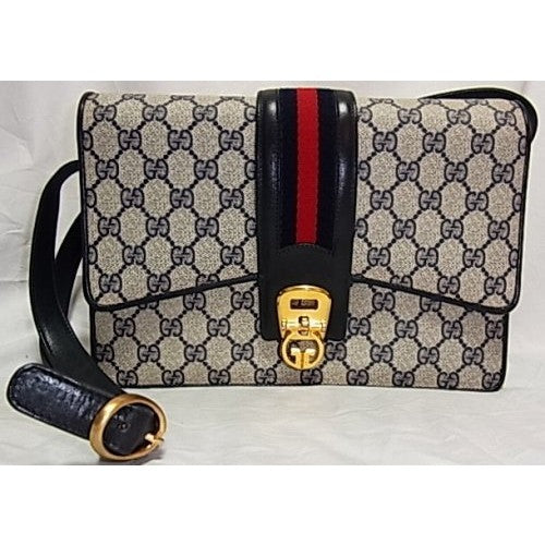 OLD Gucci 青　縦シェリーショルダー