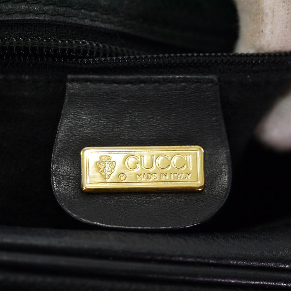 OLD Gucci　型押しレザー斜めがけポシェット（黒）
