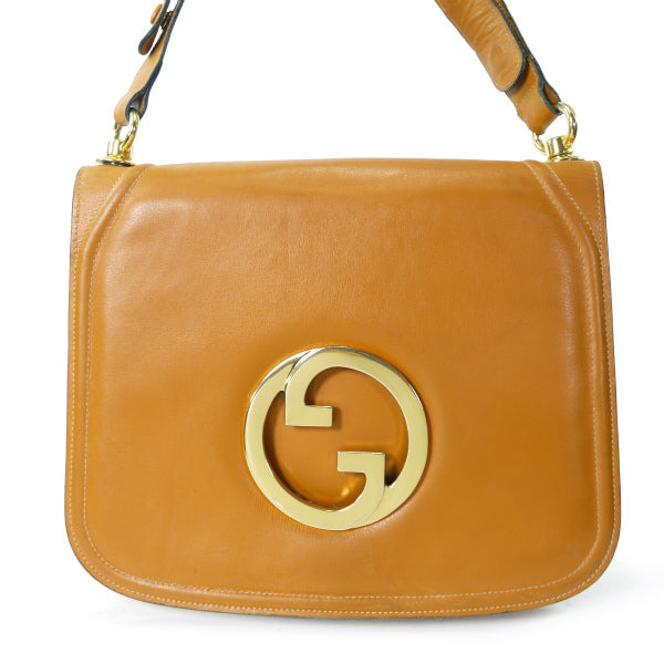 OLD Gucci  レア！インターロッキングショルダー（オレンジキャメル）