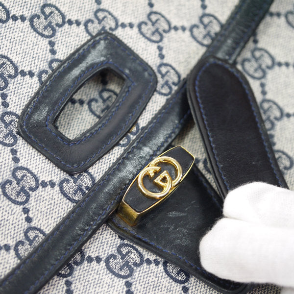 OLD Gucci　３層式GG柄2WAYバッグ（青）