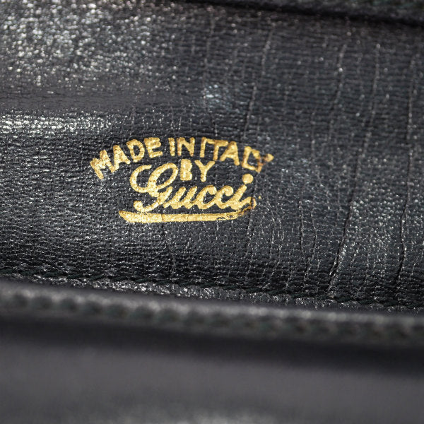 OLD Gucci　総革3層式G金具ショルダーバッグ（黒）