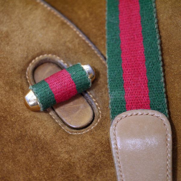 OLD Gucci　2WAYスエード シェリーショルダー（茶）