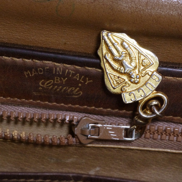 OLD Gucci　2WAYスエード シェリーショルダー（茶）