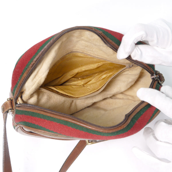 OLD Gucci ＜訳あり＞ラウンドシェリー斜めがけショルダー（茶）
